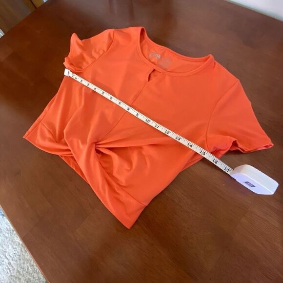 Zyia Active coral go to crop twist tee Shirt Crop Top size Medium - Picture 6 of 7